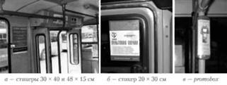 Примеры рекламных носителей в метро.