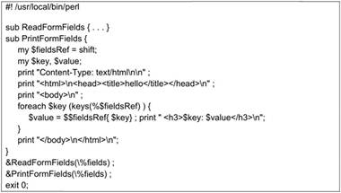 Пример скрипта на языке Perl, формирующего HTML-страницу с переданными параметрами формы.