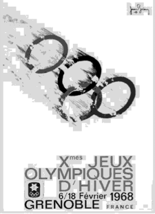 Плакат X Олимпийских зимних игр 1968 г. в Гренобле.