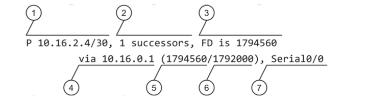 Puc. 73. Структура записи таблицы топологии маршрутизатора EIGRP:
