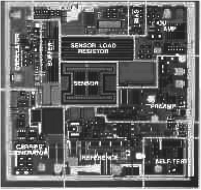 Микроакселерометр (фото аналогового устройства МЭМС).