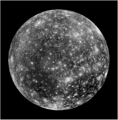 Спутник Юпитера Каллисто (Фото.