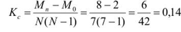 Кс = 0,14 < 0,6 - внутригрупповая сплоченность низкая.