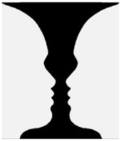 Двойное изображение «двух профилей и вазы».