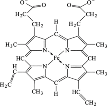 Химическая структура гема.