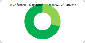 Соотношение собственного и заемного капитала в ООО «ЛайтОн».