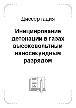 Диссертация: Инициирование детонации в газах высоковольтным наносекундным разрядом