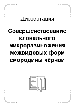 Диссертация: Совершенствование клонального микроразмножения межвидовых форм смородины чёрной и малины ремонтантного типа