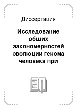 Диссертация: Исследование общих закономерностей эволюции генома человека при дупликации генов и точечном мутагенезе