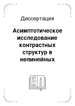 Диссертация: Асимптотическое исследование контрастных структур в нелинейных математических моделях