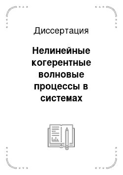 Диссертация: Нелинейные когерентные волновые процессы в системах взаимодействующих фермионов и бозонов