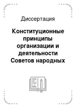 Диссертация: Конституционные принципы организации и деятельности Советов народных депутатов и механизм их реализации