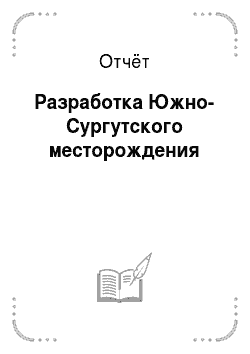 Отчёт: Разработка Южно-Сургутского месторождения
