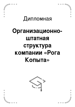 Дипломная: Организационно-штатная структура компании «Рога Копыта»