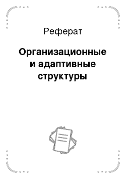 Реферат: Организационные и адаптивные структуры