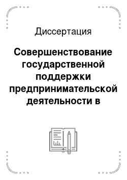 Диссертация: Совершенствование государственной поддержки предпринимательской деятельности в России