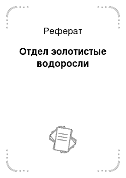 Реферат: Отдел золотистые водоросли