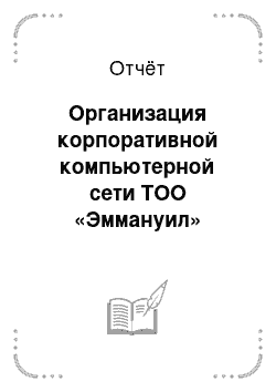 Отчёт: Организация корпоративной компьютерной сети ТОО «Эммануил»