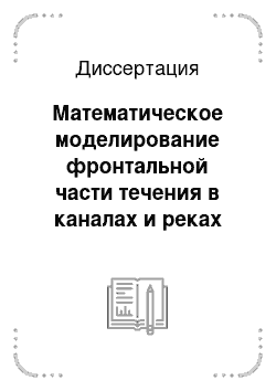 Диссертация: Математическое моделирование фронтальной части течения в каналах и реках при нестационарном стоке