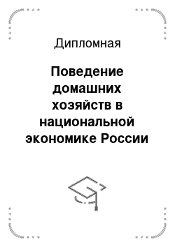 Дипломная: Поведение домашних хозяйств в национальной экономике России
