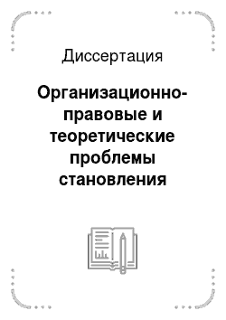 Диссертация: Организационно-правовые и теоретические проблемы становления административных судов в Российской Федерации