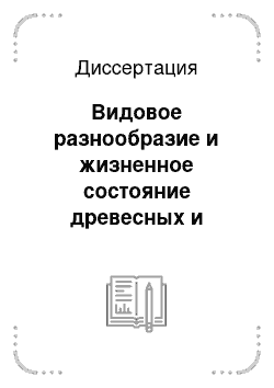 Диссертация: Видовое разнообразие и жизненное состояние древесных и кустарниковых растений в зеленых насаждениях города Кемерово