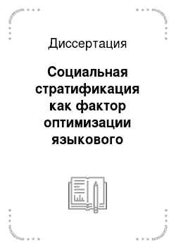 Диссертация: Социальная стратификация как фактор оптимизации языкового поведения в полиэтничном обществе: На материалах Республики Татарстан