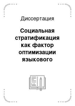 Диссертация: Социальная стратификация как фактор оптимизации языкового поведения в полиэтничном обществе: На материалах Республики Татарстан