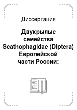 Диссертация: Двукрылые семейства Scathophagidae (Diptera) Европейской части России: видовой состав, распространение и морфоадаптивные преобразования яйцеклада