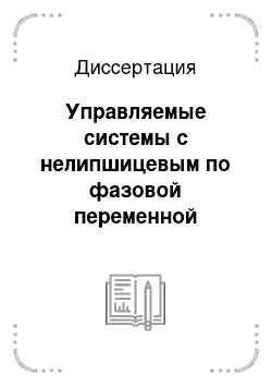 Диссертация: Управляемые системы с нелипшицевым по фазовой переменной уравнением динамики