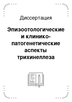 Диссертация: Эпизоотологические и клинико-патогенетические аспекты трихинеллеза птиц