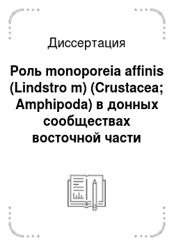 Диссертация: Роль monoporeia affinis (Lindstro m) (Crustacea; Amphipoda) в донных сообществах восточной части Финского залива