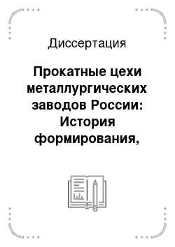 Диссертация: Прокатные цехи металлургических заводов России: История формирования, эволюция архитектуры