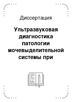 Диссертация: Ультразвуковая диагностика патологии мочевыделительной системы при позвоночно-спинальной травме