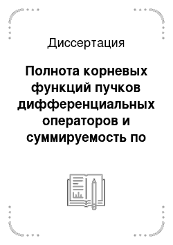 Диссертация: Полнота корневых функций пучков дифференциальных операторов и суммируемость по ним произвольных функций