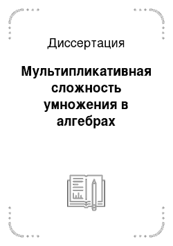 Диссертация: Мультипликативная сложность умножения в алгебрах