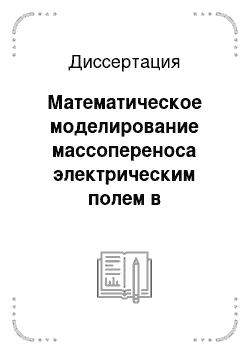 Диссертация: Математическое моделирование массопереноса электрическим полем в многокомпонентных химически активных средах