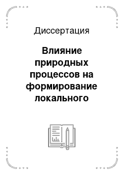 Диссертация: Влияние природных процессов на формирование локального электрического поля атмосферы