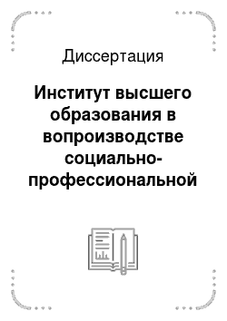 Диссертация: Институт высшего образования в вопроизводстве социально-профессиональной структуры современного российского общества