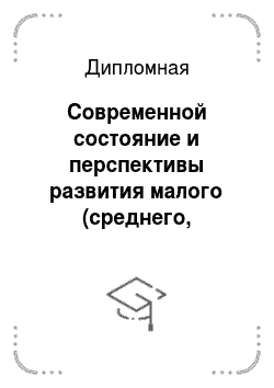 Дипломная: Современной состояние и перспективы развития малого (среднего, крупного) бизнеса в экономике (зарубежных стран, России)