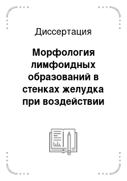 Диссертация: Морфология лимфоидных образований в стенках желудка при воздействии бальнеологических факторов (экспериментально-морфологическое исследование)