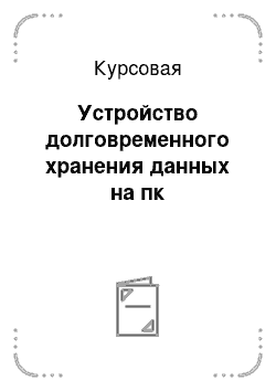 Курсовая: Устройство долговременного хранения данных на пк