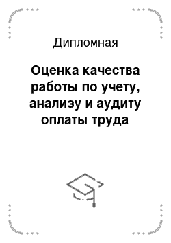 Дипломная: Оценка качества работы по учету, анализу и аудиту оплаты труда