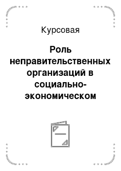 Курсовая: Роль неправительственных организаций в социально-экономическом развитии арвбских стран. На примере Фонда Ага-Хана