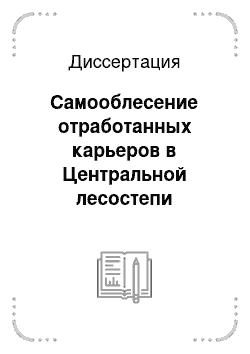 Диссертация: Самооблесение отработанных карьеров в Центральной лесостепи