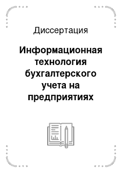 Диссертация: Информационная технология бухгалтерского учета на предприятиях среднего и малого бизнеса