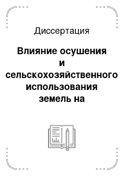 Диссертация: Влияние осушения и сельскохозяйственного использования земель на качество природных вод (на примере Белорусского Полесья)