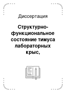 Диссертация: Структурно-функциональное состояние тимуса лабораторных крыс, употребляющих питьевую воду с добавлением соединений кальция и кремния