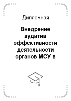 Дипломная: Внедрение аудитиа эффективности деятельности органов МСУ в регионах РФ