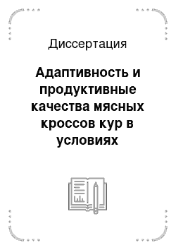 Диссертация: Адаптивность и продуктивные качества мясных кроссов кур в условиях Чеченской Республики